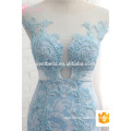 2017 Newest Design Gorgeous Light Blue Bridal Dress French Lace Strapless Mermaid Wedding Dress